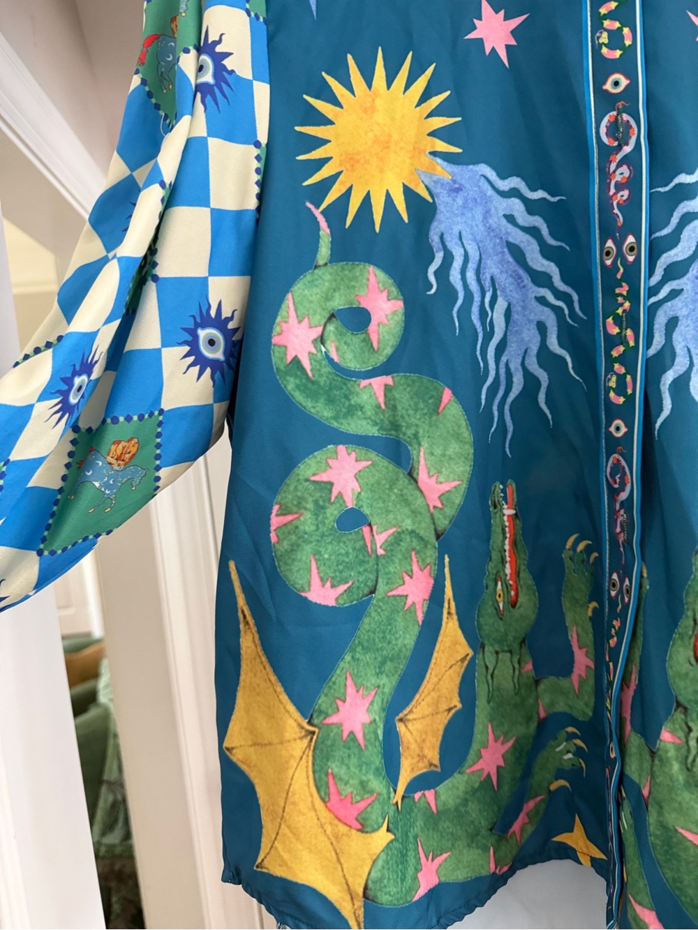 Elementality Celestial Dragon Button-Up Shirt - Picture 3 of 5